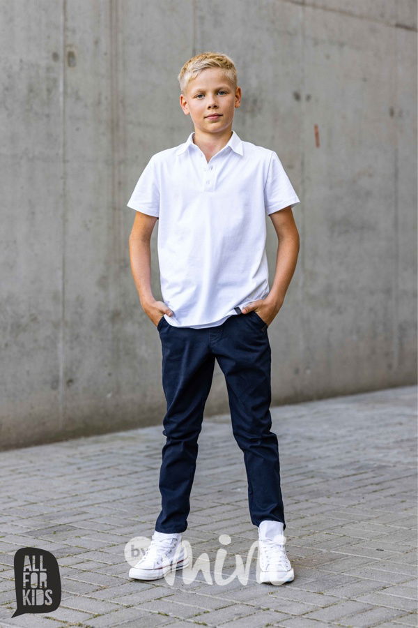 AFK polo triko s knoflíčky bílé