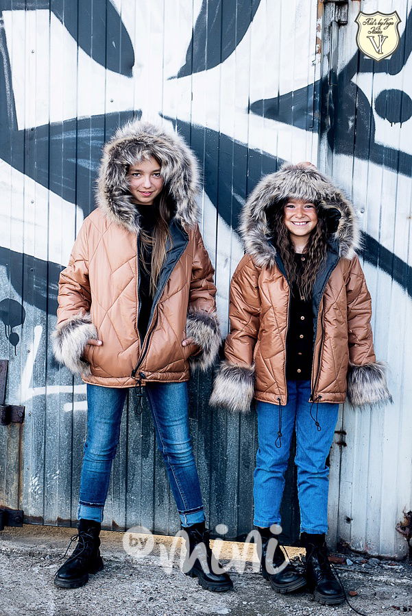 Voga bunda s kožíškem karamel