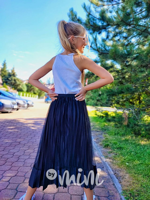 Plisovaná midi sukně černá