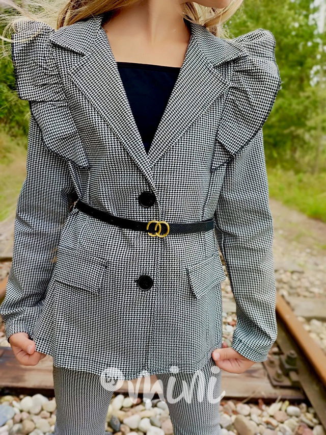 Little pepitka sako s páskem