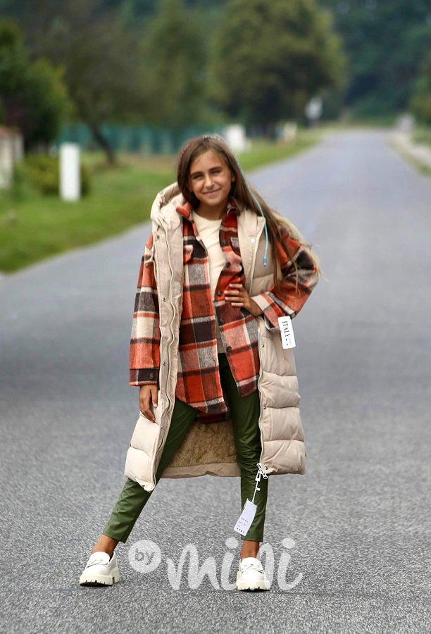 Zimní ultra long vesta beige