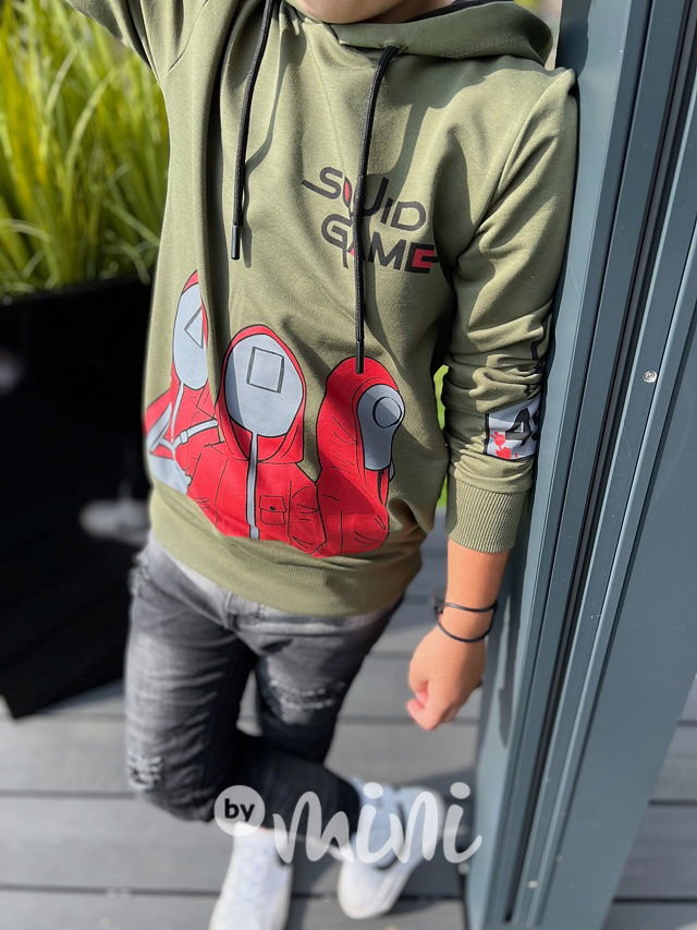 SQUID game mikina khaki
