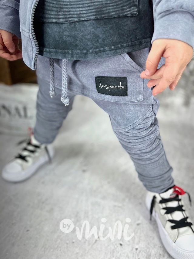 DESPACITO biker tepláky šedomodré