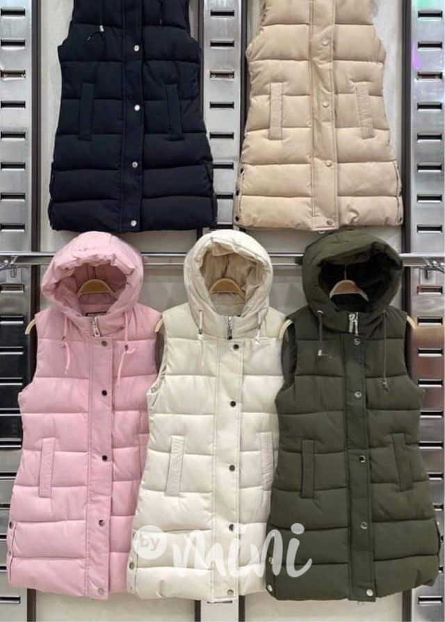 Zimní ultra long vesta růžová