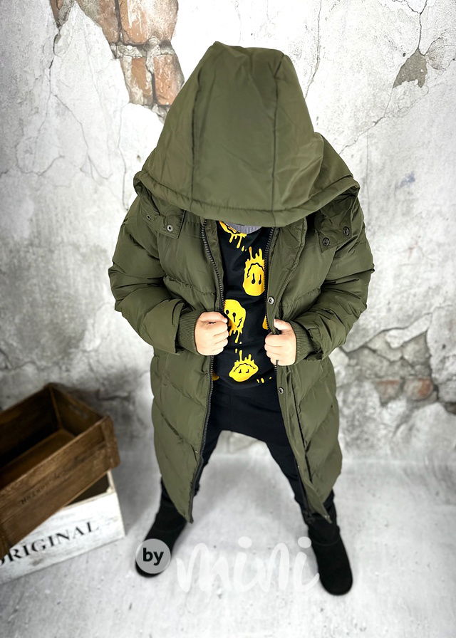 Zimní dlouhý kabát khaki