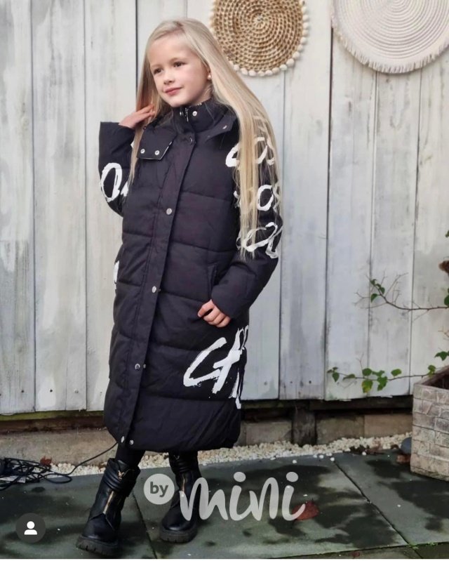 Ultra dlouhý zimní kabát CHOOSE černý