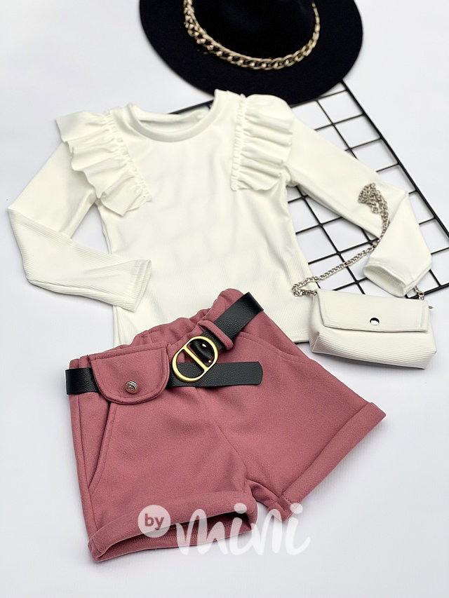 Blůzka s volánky + kabelka off white
