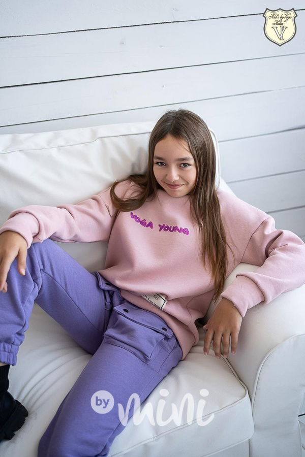 Voga young zateplená mikina růžová
