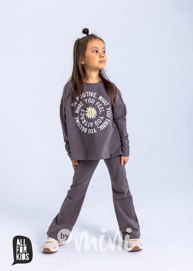 All for kids flower zateplená mikina steel