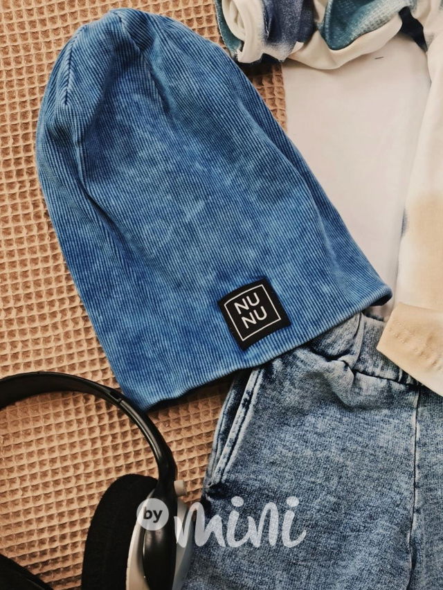 NUNU žebrovaná jeans čepka