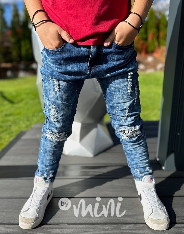 Modré fashion ripped jeansy