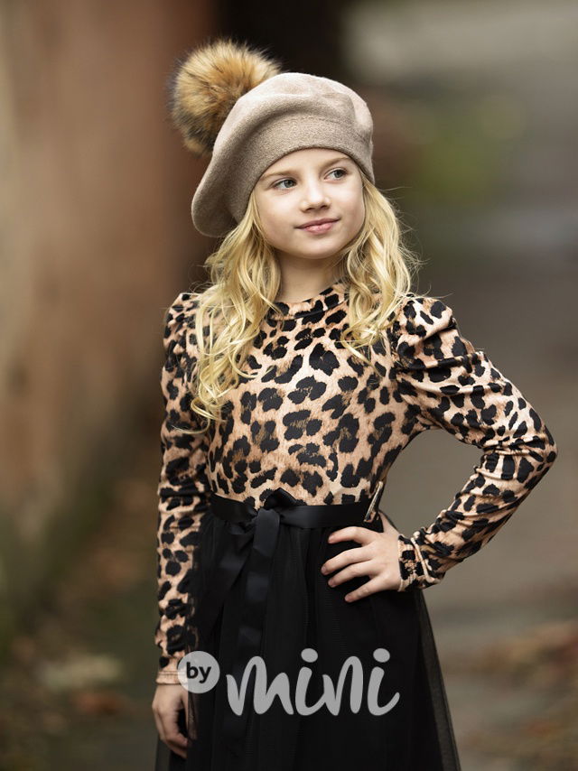 Leopard šaty s tylovou sukní