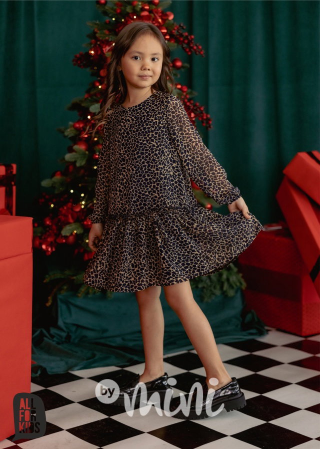 All for kids šifonové šaty leopard