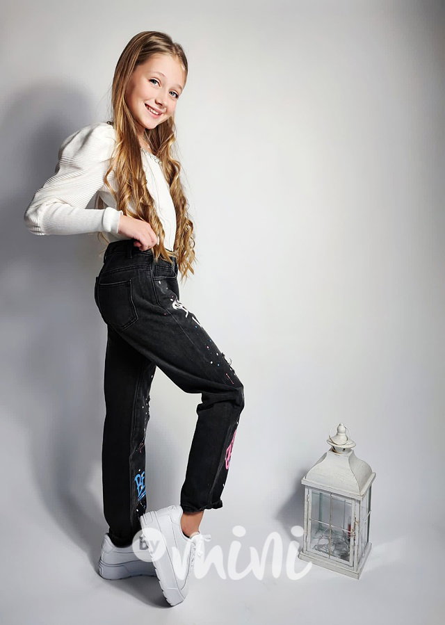 Exclusiv fashion jeans Born to be free černé