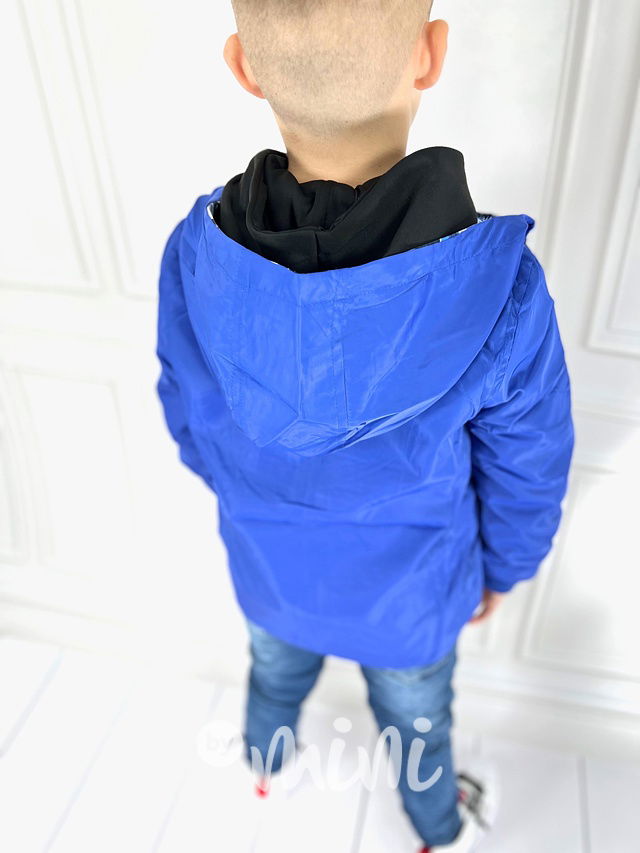 Oboustranná delší bunda modrá