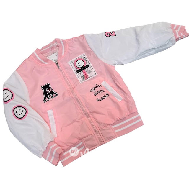 Jarní bomber bunda pink/white
