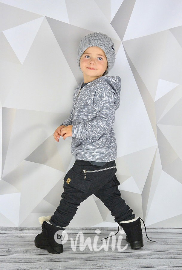 Dark grey kapsáče zip