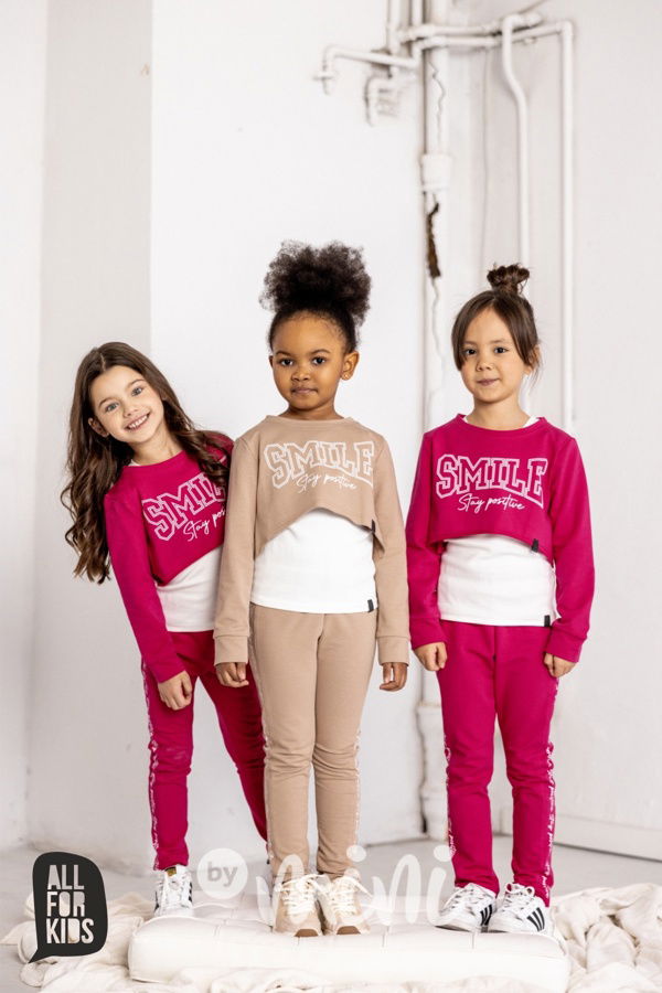 AFK crop mikina SMILE magenta