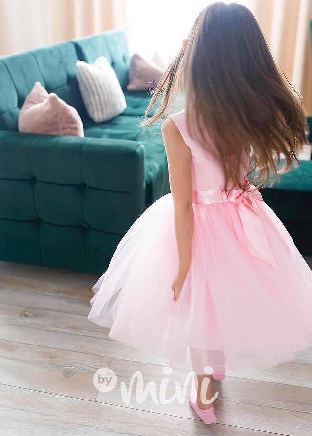 Luxusní šaty pro družičky flower pearl růžové