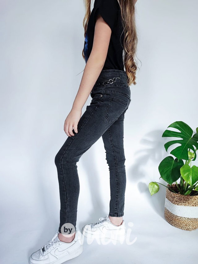 Slim jeansy se zvýšeným pasem black