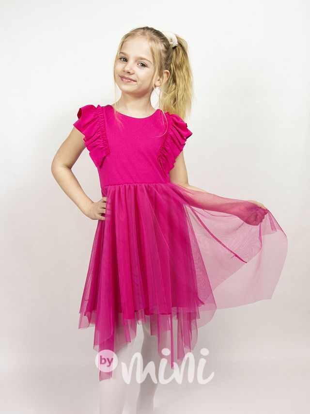 Malinové šaty s tylem