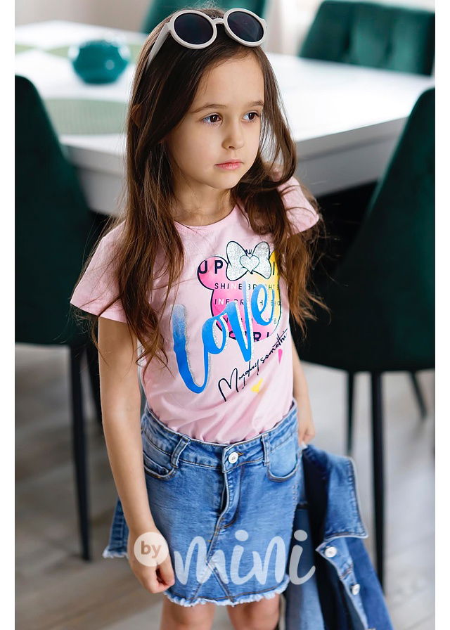 3-dílný jeans komplet LOVE pink