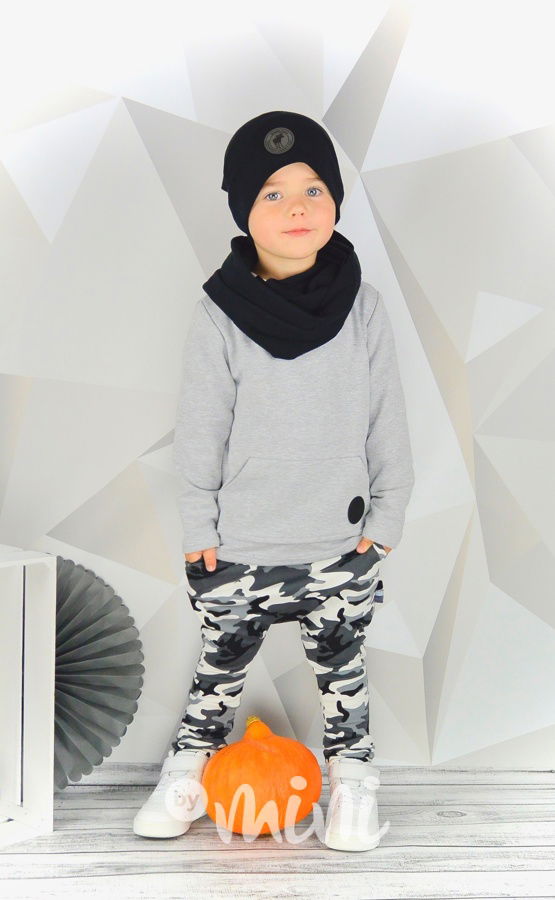 Černá houmles čepka s dvojitým nákrčníkem *DreamDress*