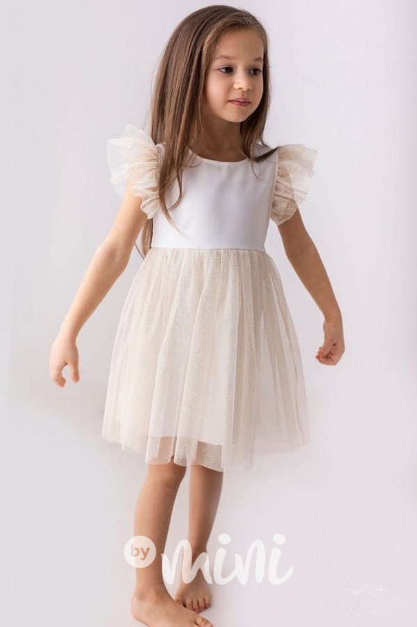 Lily Grey slavnostní tylové šaty ANGEL beige