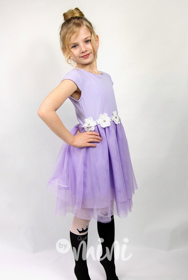Lila blossom tylové šaty