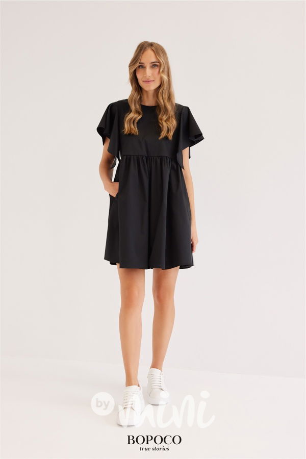 Frill šaty Mini me černé