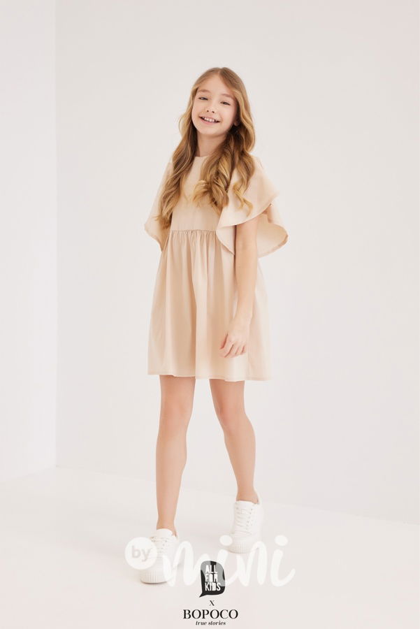 Frill šaty Mini me béžové