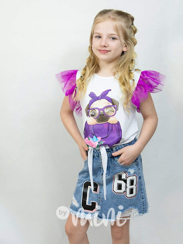 Sporty denim sukně