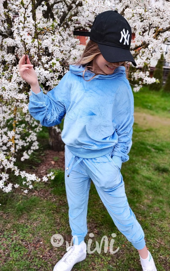 Baby blue soft velur souprava