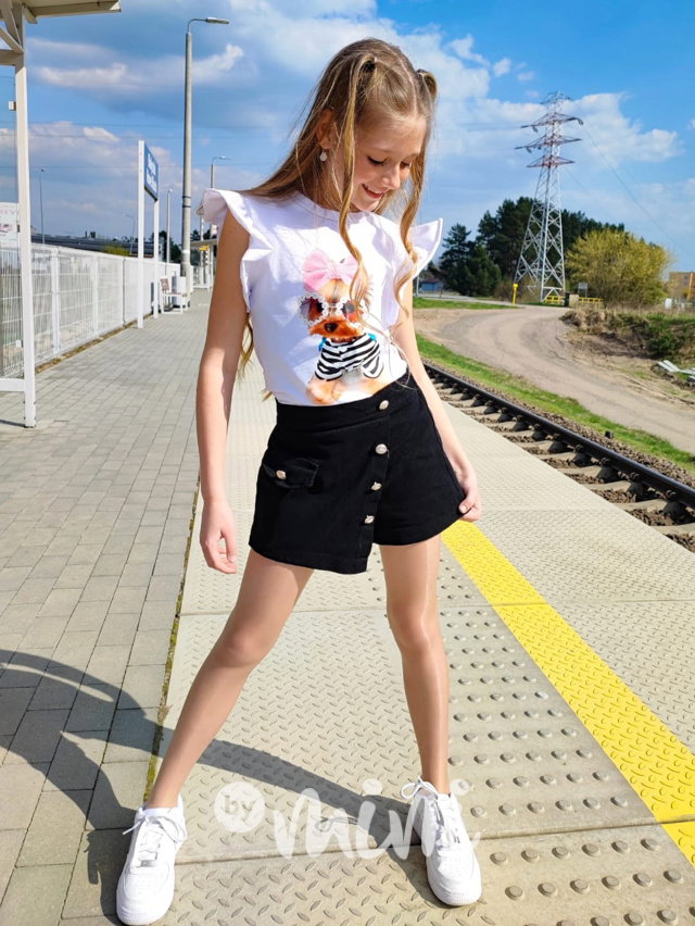 Černé jeans sukňokraťasy