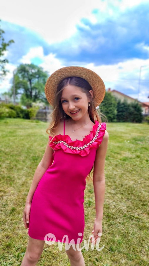 Šaty se zdobením Cannes amarant