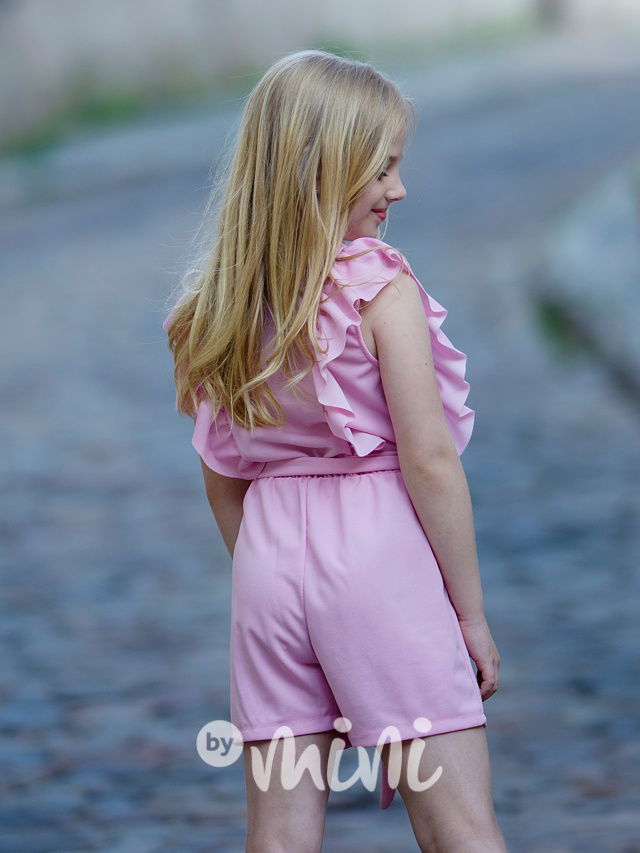 Volánkový overal barbie pink