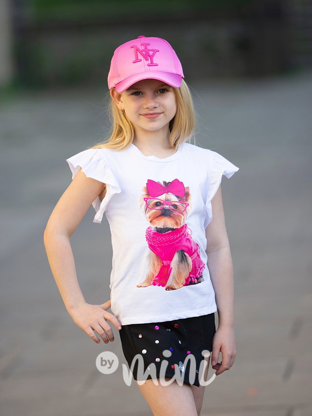 Lady dog triko white/pink