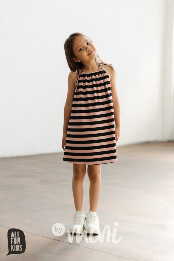 AFK letní pruhované šaty black/pink