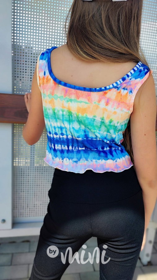 Crop top tie dye blue