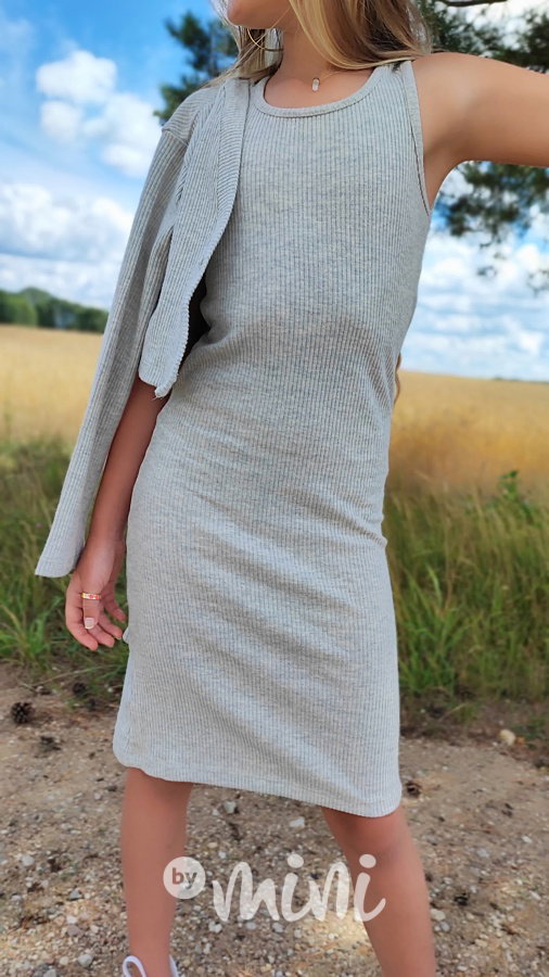 Podzimní šaty + svetřík light grey