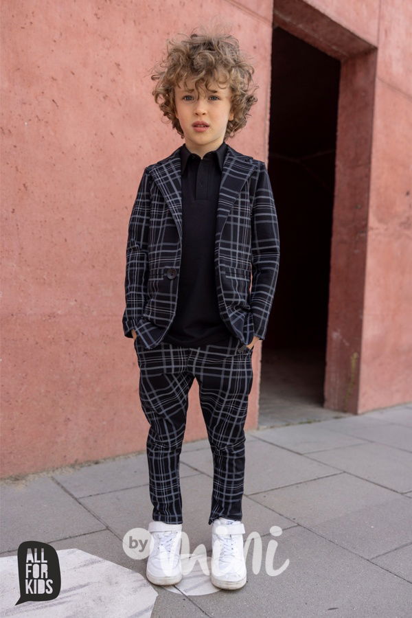 Bavlněné kalhoty karo black