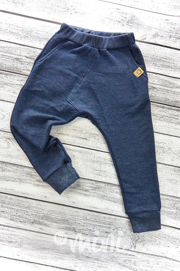 Oteplené blue baggy tepláčky