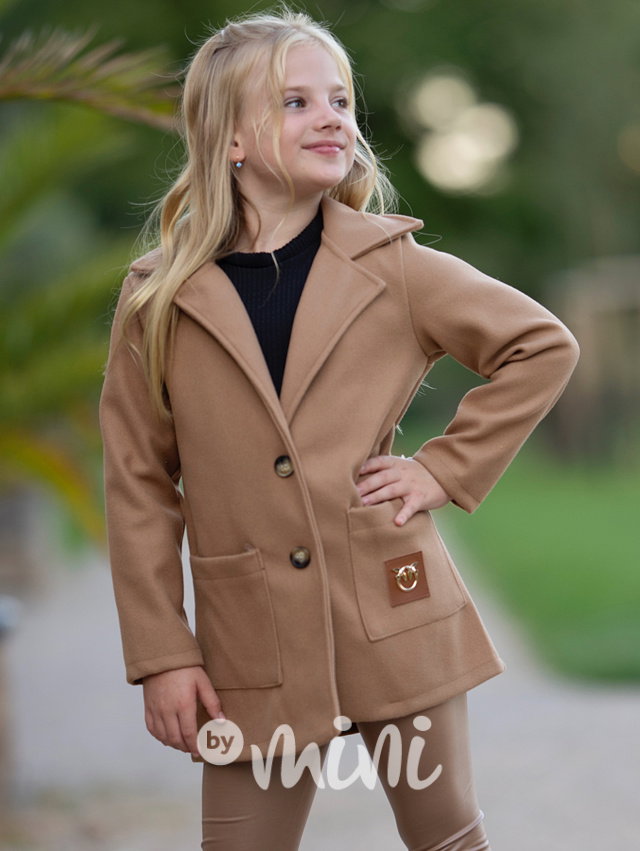 Flaušový kabát beige