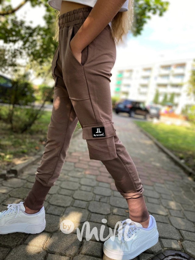 Cargo kalhoty s vysokým nápletem beige