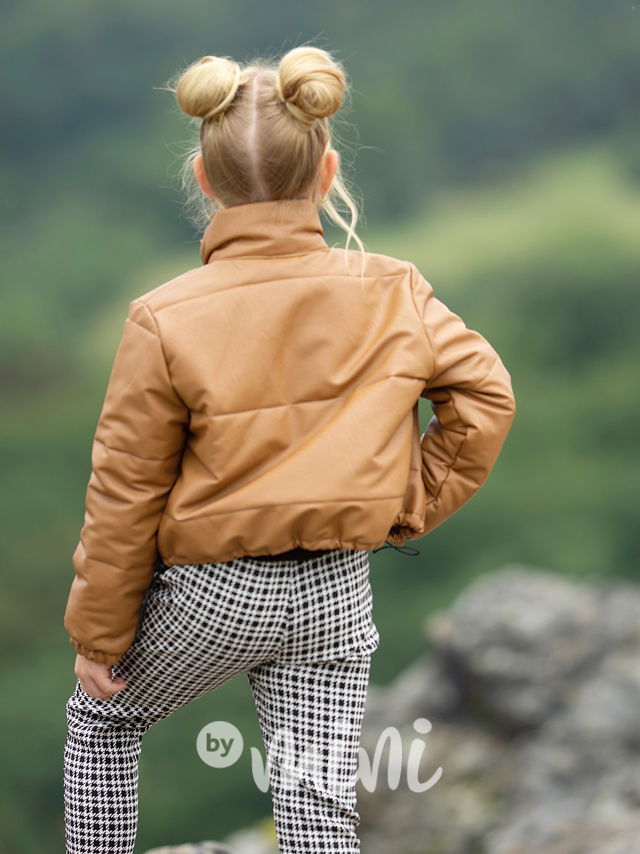 Podzimní crop bunda beige