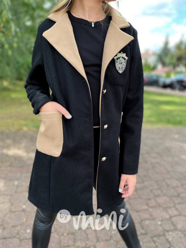 College flauš kabát black/beige