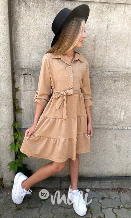 Košilové vintage šaty beige