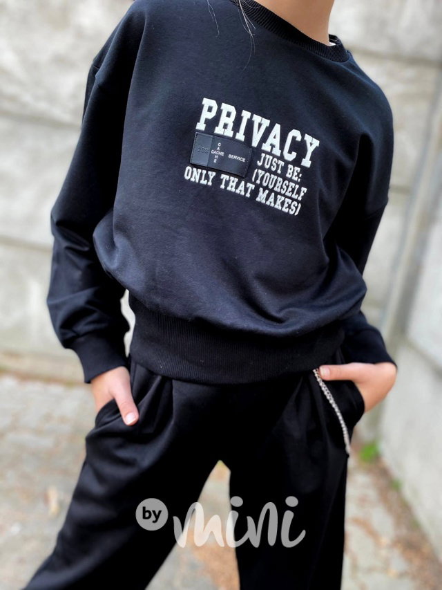 Černá mikina PRIVACY