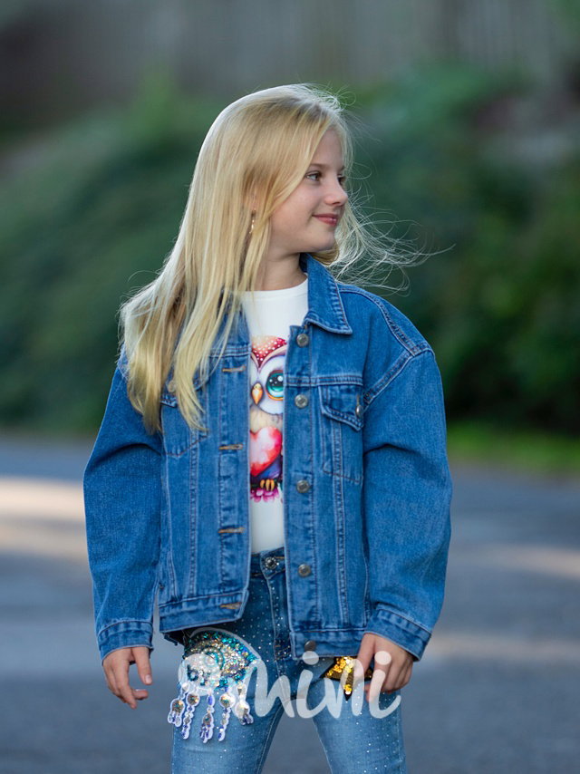 Fashion jeans bunda s aplikací