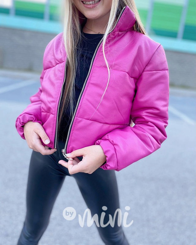 Podzimní crop bunda pink